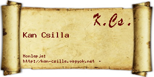 Kan Csilla névjegykártya